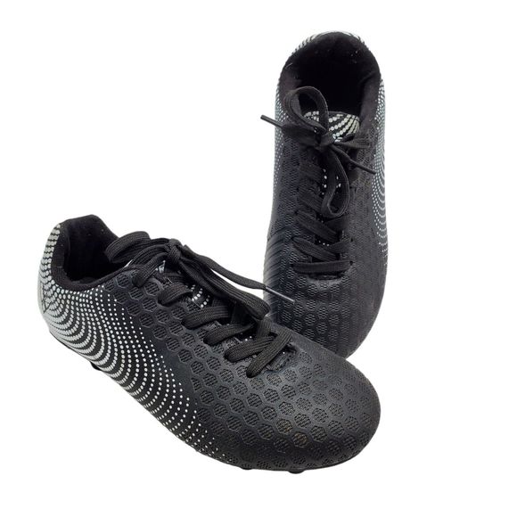 Vizari Junior Kids Size 2 Youth Stealth FG Black & White Soccer Cleats Football - Picture 6 of 10